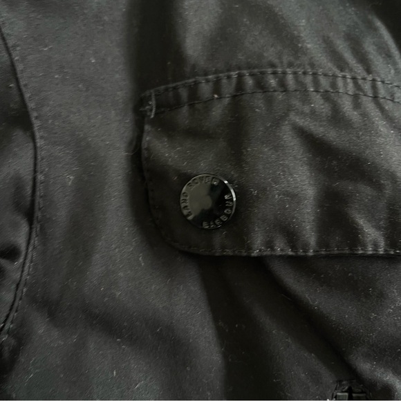 Barbour x Land Rover Jacket Sz L Black Wax Canvas and Leather Collar - Picture 6 of 12